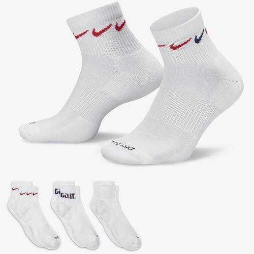Dri Fit Everyday Plus Cushioned Training Ankle Socks (3 Pairs) Unisex Çeyrek Bilekli Çorap 3 Çift Beyaz