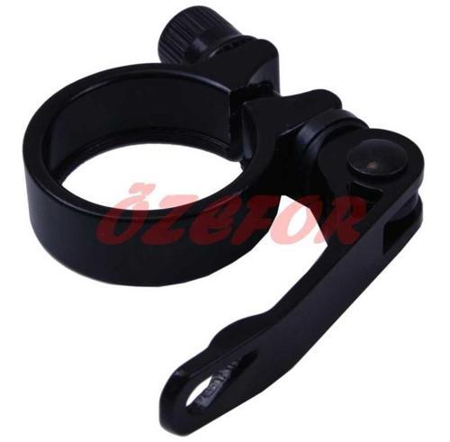 Bisiklet SELE BORUSU KELEPÇESİ MANDALLI SİYAH 34,9MM ( 31,8 SELE BORUSU UYUMLU )