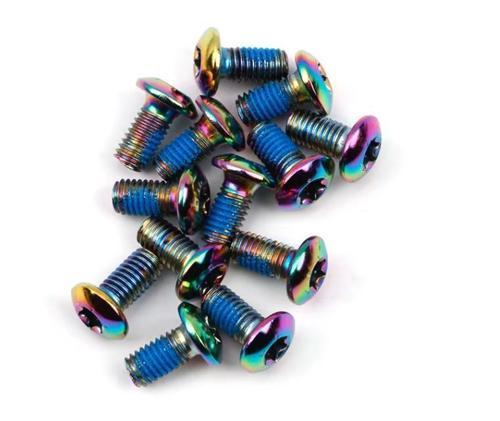 PRO Bisiklet Scooter Fren Disk Vidası Rotor Civatası 6 Vida MTB Rotor Vidası 12li Paket Rainbow