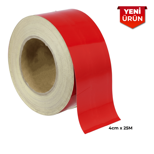 Reflektif Fosforlu Şerit Bant, Düz Reflekte İkaz Bandı 4cm x 25M