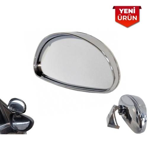 Ayna Üstü İlave Dış Oval Ayna 14x7,5 cm Nikel – Sürücü Kursu Eğitmen Aynası BR0221178