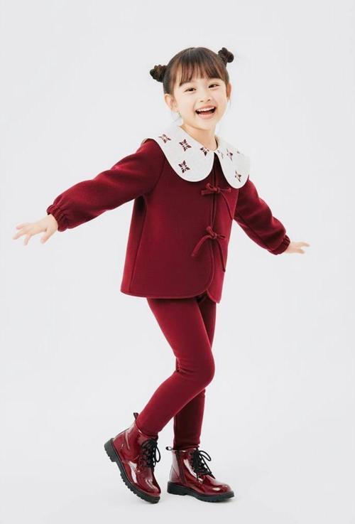 Bordo Kız Çocuk Takım – Polar Üst & Pamuklu Tayt Alt