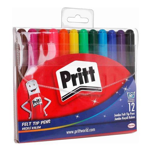 Jumbo Keçeli Kalem 12 Renk Prit 12 li Keçeli Kalem Jumbo 1 Paket