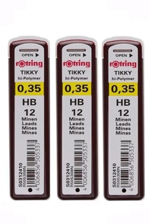 0.3 / 0.35 Mm Uç Min Siyah 3 Adet Rotring Siyah Kalem Uçu 0.35 Mm 3 Adet