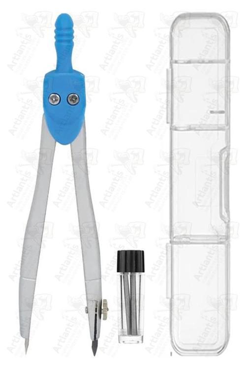 Renkli Metal Pergel 1 Adet Teknik Çizim Pergeli Matematik Geometri Pergel Yedek Uçlu Plastik Kutulu