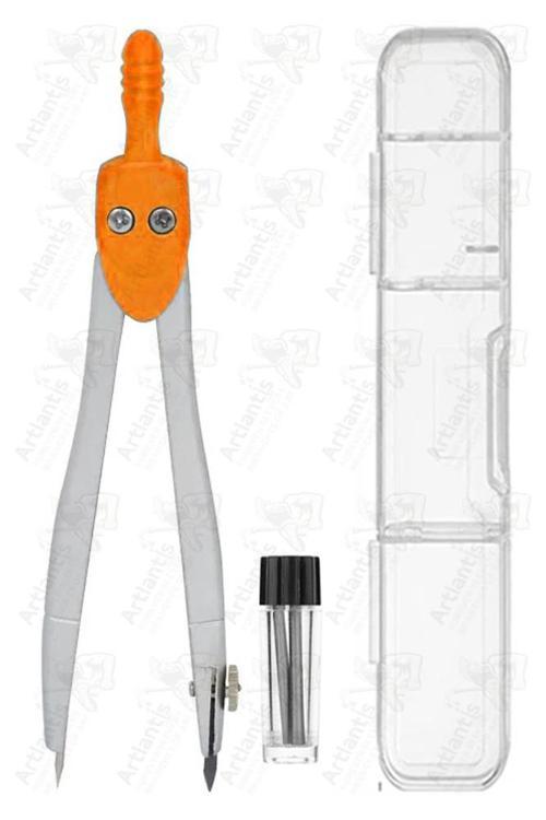 Renkli Metal Pergel 1 Adet Teknik Çizim Pergeli Matematik Geometri Pergel Yedek Uçlu Plastik Kutulu