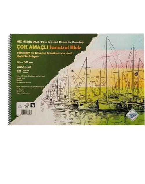 Çok Amaçlı Sanatsal Resim Defteri 35x50 cm. 200 gr. 20 yaprak (SD-106)