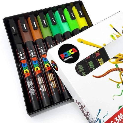 Posca PC-3M 0.9-1.3 Su Bazlı Boyama Markörü Seti Toprak Renkleri 8 RENK