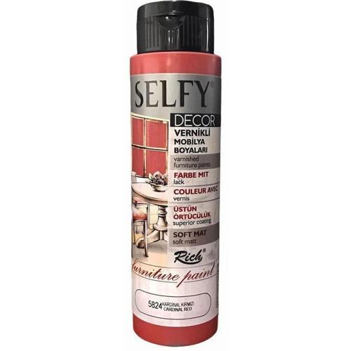 Selfy Decor Vernikli Boya 500 cc 5824 KARDİNAL KIRMIZI
