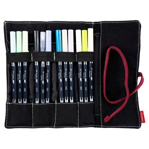 Dual Brush Pen Fırça Uçlu Kalem Seti 12 RENK PASTEL COLOURS (Rulo Kalemlik Hediyeli)