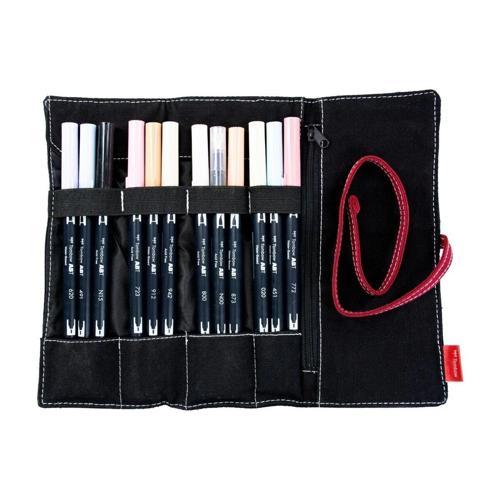 Dual Brush Pen Fırça Uçlu Kalem Seti 12 RENK PORTRAIT COLOURS (Rulo Kalemlik Hediyeli)