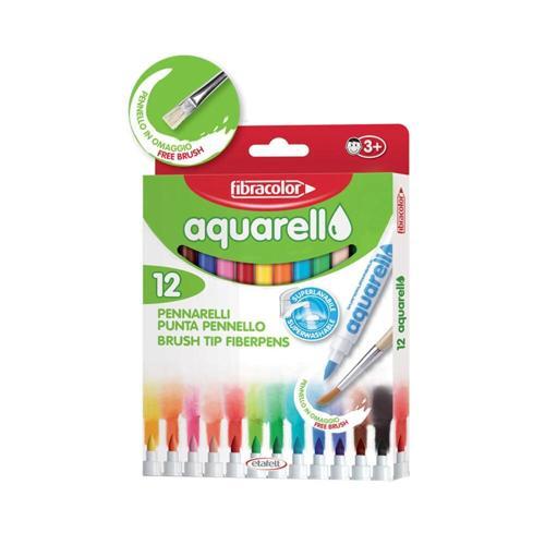 Aquarell Suda Çözünebilen Keçeli Kalem 12 Renk