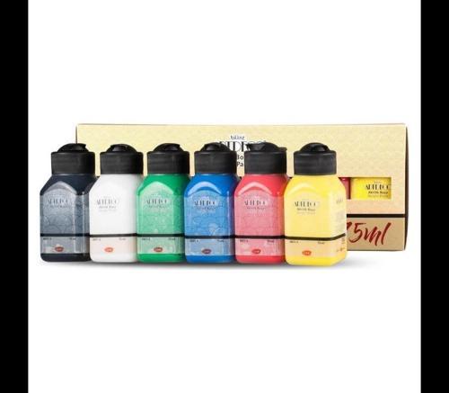 Akrilik Boya Seti 6 Renk x 75ml. Canlı Renkler