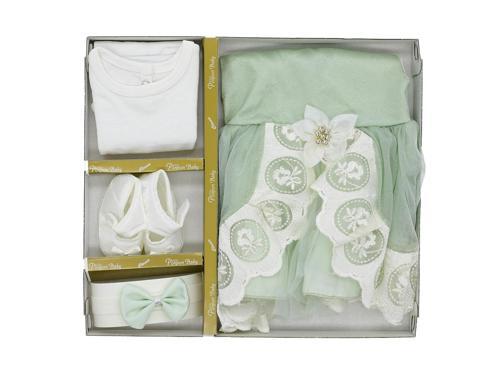 YILDIZ ÇİÇEKLİ SİMLİ MEVLÜT TAKIM - PNN160-Yeşil-0 - 3 Ay Yeşil