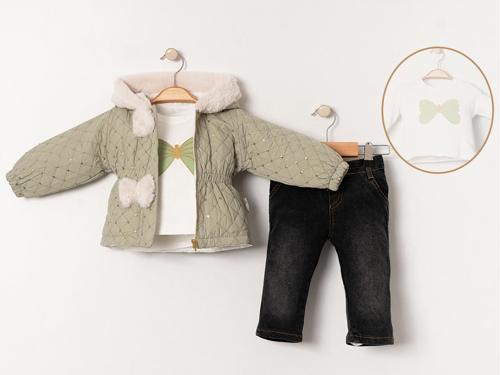 KAPİTONE MONTLU ÜÇLÜ ALT ÜST TAKIM - SDL7022-Çağla Yeşili-9 Ay Çağla Yeşili