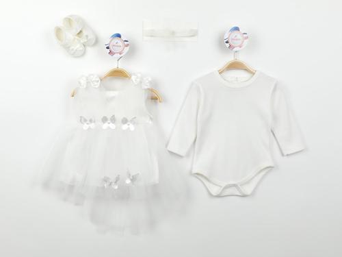 KELEBEK İNCİLİ KIZ MEVLÜT TAKIM - PNN179-Beyaz-0 - 3 Ay BEYAZ