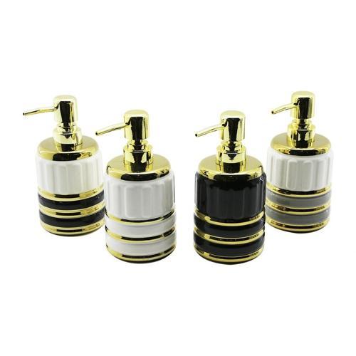 Şişe Gold Kapak - Boğum Seramik Sıvı Sabunluk 7.5x10.5cm