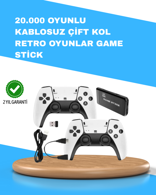 Kablosuz Retro TV Oyun Konsolu – 30.000+ Oyun, HD Çıkış & Kablosuz Gamepad ile Efsanevi Oyun Deneyim