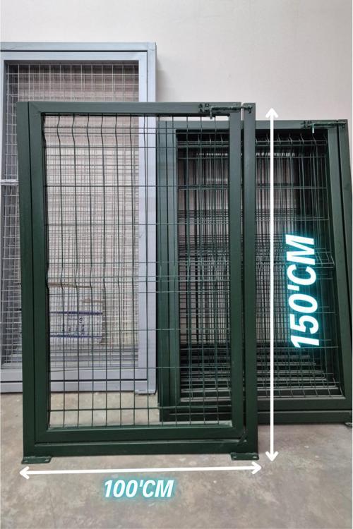 & Panel Çit Sistemleri Bahçe Kapısı - Panel Çit Tel Kapısı - Kanatlı Kapı Yeşil (-150Cm Yüksekliği X 100 Cm Eni)