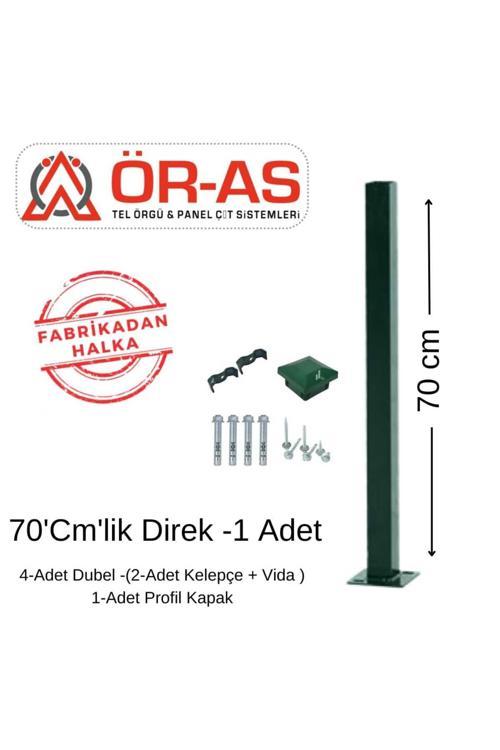 & Panel Çit Sistemleri Panel Çit Direği Aksesuarlı-(-70Cm-) Renk Yeşil