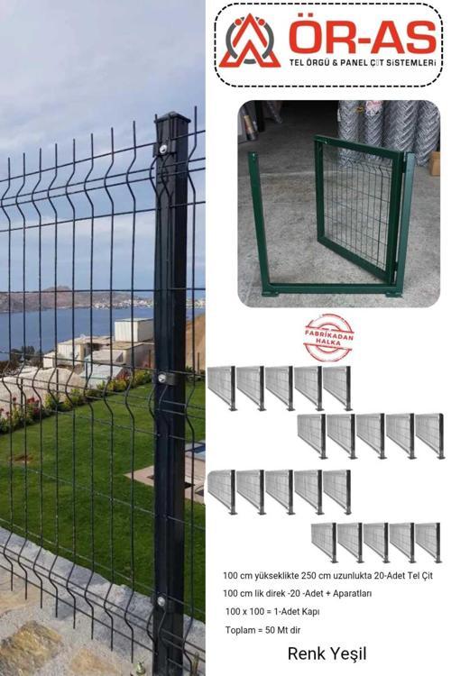 & Panel Çit Sistemleri Panel Çit Takım ( 100 Cm Yükseklik 50 Mt Uzunluk ) + ( 100 X 100 Kapı -)