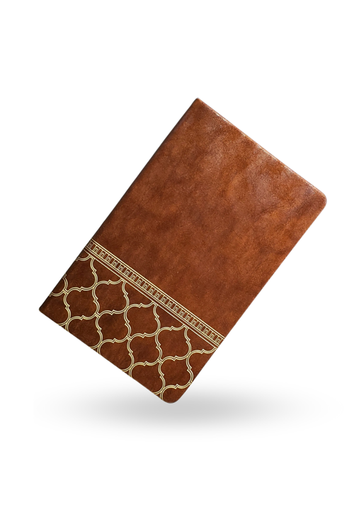 Büro Ev Ofis Hediyesi için Taba Deri Golden İşlemeli Not Defteri