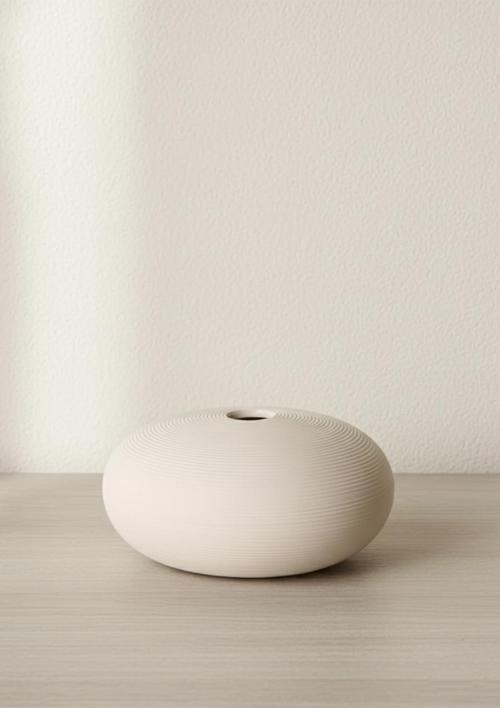 Fiona Seramik Vazo Yuvarlak, Beyaz 15x8 CM
