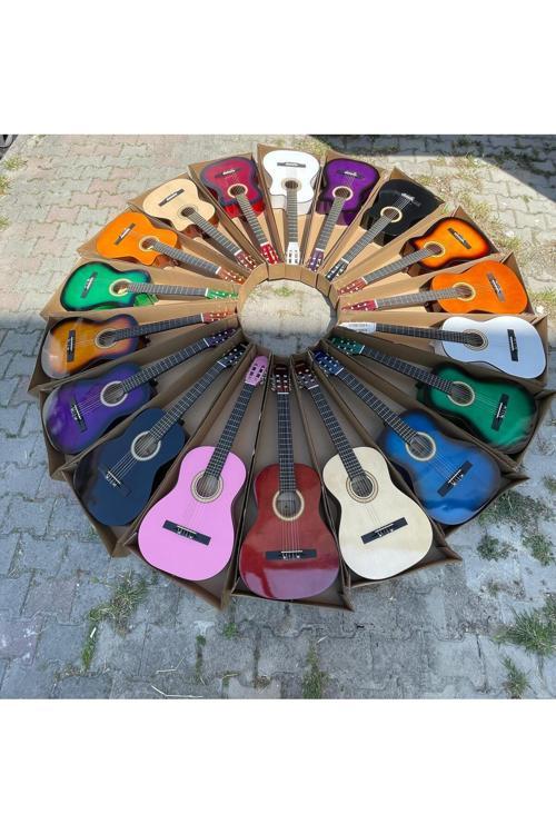 (6 Adet 1 Koli ) Toplu Klasik Gitar 4/4 Tam Boy Karma Renk -6 Adet 1 Koli