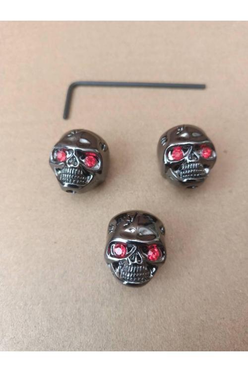 Metal Profesyonel 3 Adet Siyah Renk Kuru Kafalı Gitar Pot Başlıkları (Alyan Hediyeli)