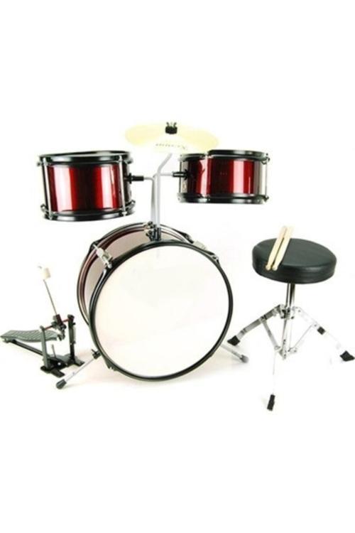 Jd001 Junyır Boy 3 8 Yaş Akustik Çocuk Bateris Eti Bordo Renk