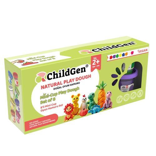 Childgen Doğal Oyun Hamuru Mini Cup 8 li