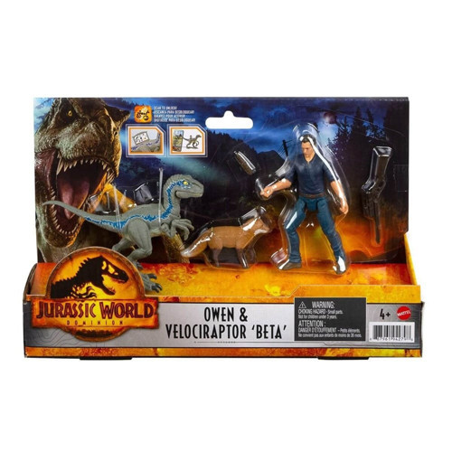Karakter ve Dinozor Figürü Paketi Owen & Velociraptor Beta HDX46-GWM26