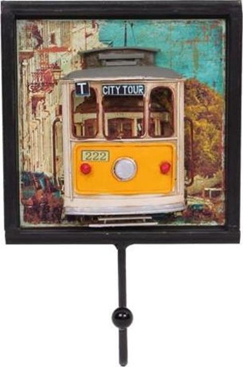 Dekoratif Metal Askı Tramvay Dekorlu Retro Askılık Hediyelik