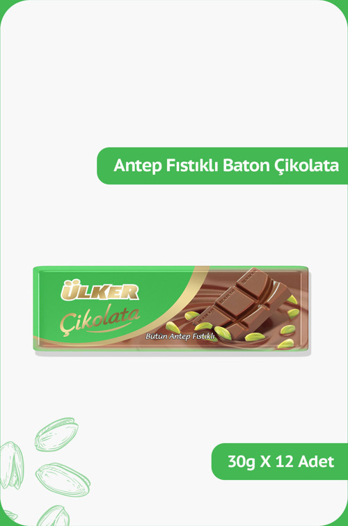 Ülker Baton Fıstıklı Çikolata 30 Gr x 72 Adet