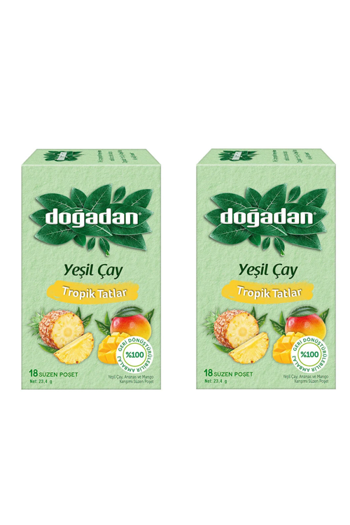 Tropik Tatlar Poşet Yeşil Çay 18'li x 2 Adet