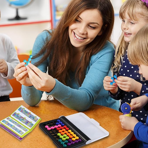 IQ Fit Bulmaca Oyunu 120 Seviyeli Zeka Geliştirici 10Renkli Modüllü Aile Oyunu,Mantık Strateji Oyun