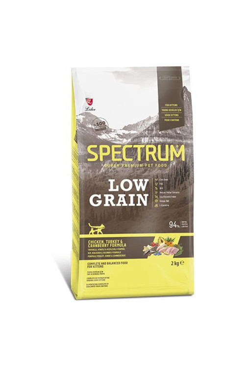 Spectrum Düşük Tahıllı Tavuklu Hindili Ve Yaban Mersinli Yavru Kedi Maması 2 Kg