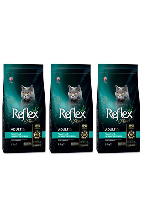 Plus Hipoalerjenik Kısırlaştırılmış/Sterilised Somonlu Yetişkin Kedi Maması 1,5 kg x 3