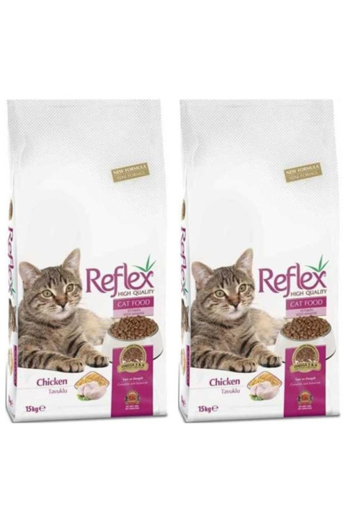 Adult Cat Chicken Tavuklu Yetişkin Kedi Maması 15 Kg 2'li Set
