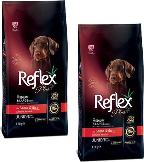 plus Orta  ve Büyük Irk Yavru Kuzulu  ve Pirinçli Köpek Maması 15 Kg 2 Adet