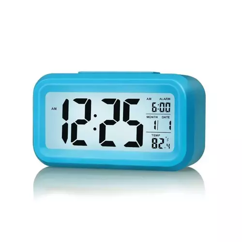 Masaüstü Saat Takvim Termometre. Mavi