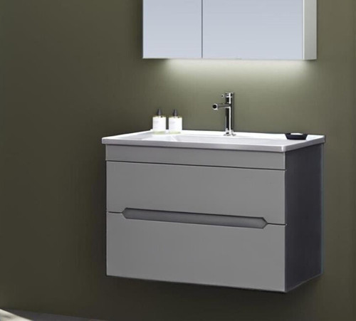 Varna 80 cm Antrasit Banyo Dolabı Alt Modül ve Lavabo
