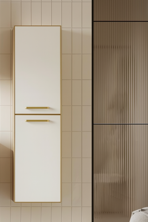 Salerno 40 cm Legnona- Mat Beyaz Banyo Boy Çamaşır Dolabı