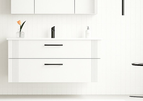 Bari 100 cm Mat Beyaz Banyo Dolabı Alt Modül ve Lavabo