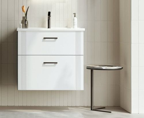 Bari 65 cm Mat Beyaz Banyo Dolabı Alt Modül ve Lavabo
