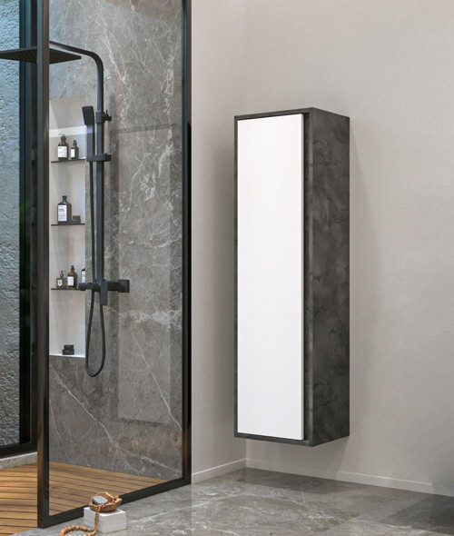 Verona 40 cm, Irony-Beyaz Banyo Boy Çamaşır Dolabı
