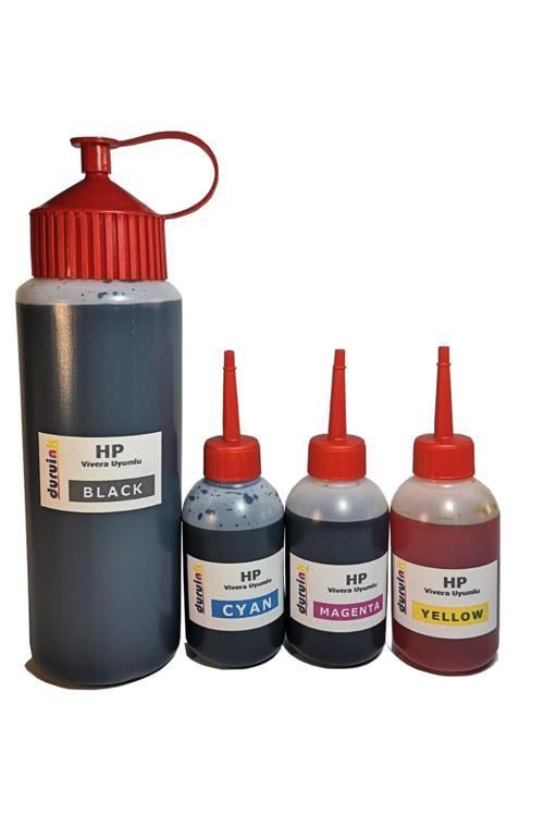 Hp J5785 J5790 J6410 Uyumlu  Kartuş Dolum Seti 500Ml Siyah+3X100Ml Renkli Mürekkep