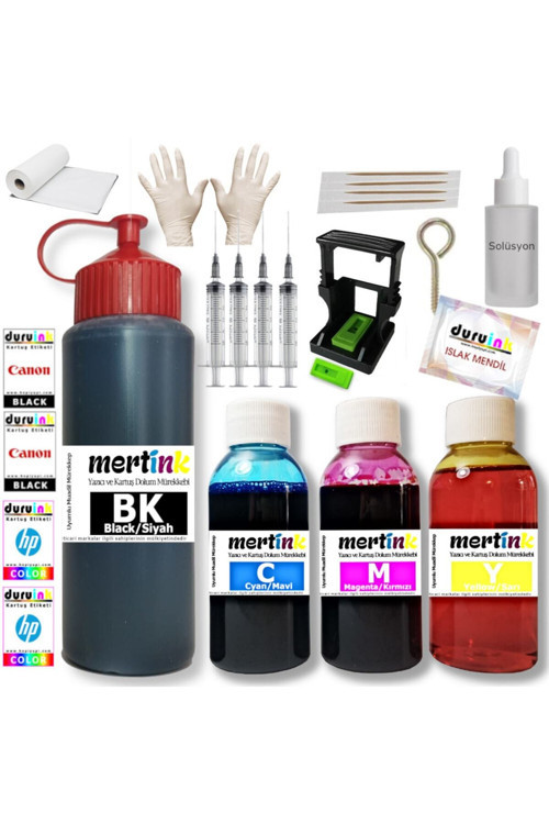 Hp J4540 J4550 J4580 (901) Kartuş Dolum Seti 500Ml Siyah+3X100Ml Renkli Mürekkep