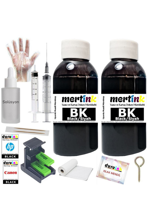 Hp 2633 2634 3720 (304) Kartuş Dolum Seti 2X100Ml Siyah Mürekkep