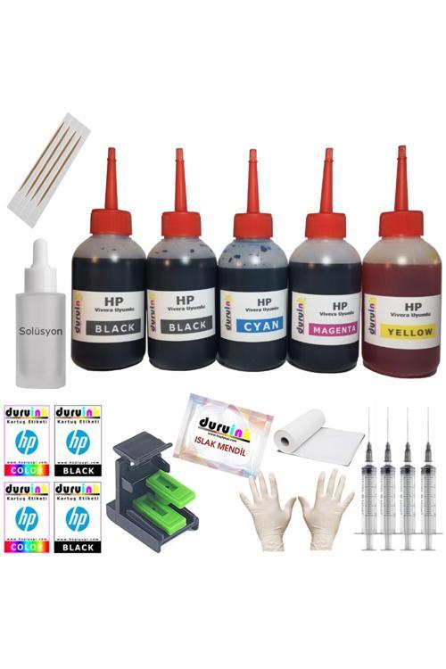 Hp F390 F394 F4100 21 22 Uyumlu Kartuş Dolum Seti 5 Li Set 5X100Ml Mürekkep
